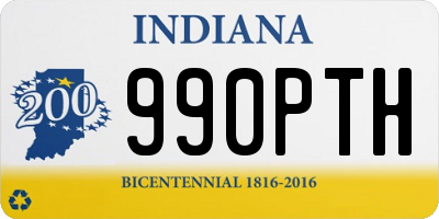 IN license plate 990PTH