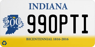 IN license plate 990PTI