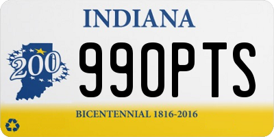 IN license plate 990PTS