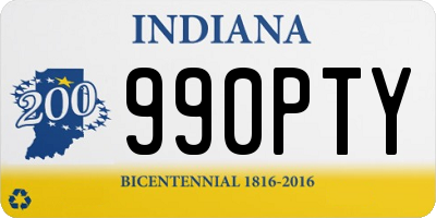 IN license plate 990PTY