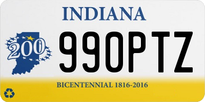 IN license plate 990PTZ