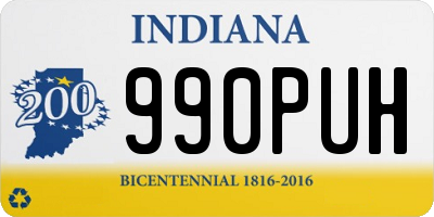 IN license plate 990PUH