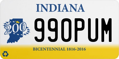 IN license plate 990PUM