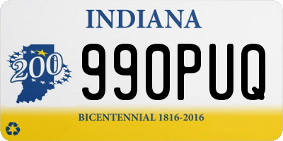 IN license plate 990PUQ