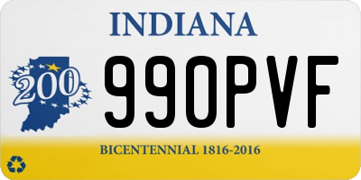 IN license plate 990PVF