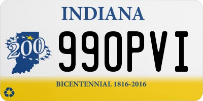 IN license plate 990PVI