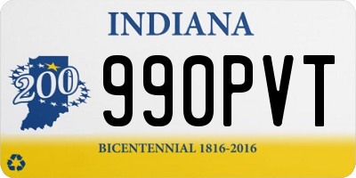 IN license plate 990PVT