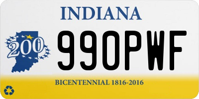 IN license plate 990PWF