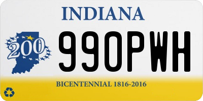 IN license plate 990PWH