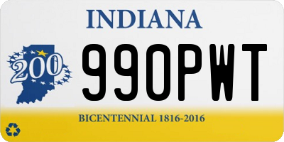 IN license plate 990PWT