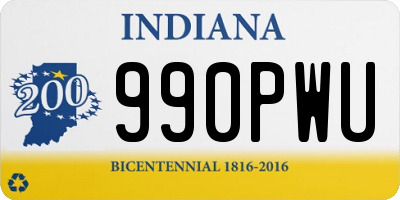 IN license plate 990PWU