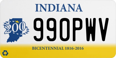 IN license plate 990PWV