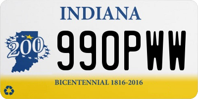 IN license plate 990PWW