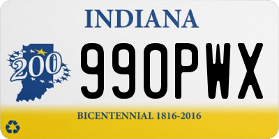 IN license plate 990PWX