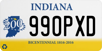 IN license plate 990PXD