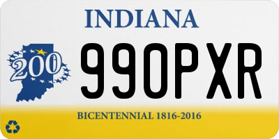 IN license plate 990PXR