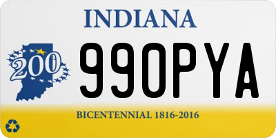 IN license plate 990PYA