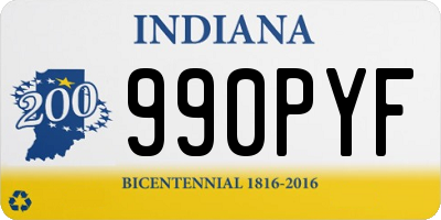 IN license plate 990PYF