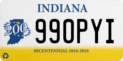 IN license plate 990PYI