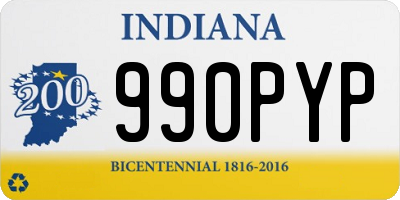 IN license plate 990PYP