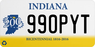 IN license plate 990PYT