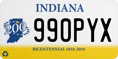IN license plate 990PYX