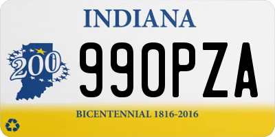 IN license plate 990PZA