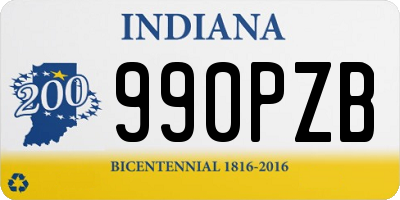 IN license plate 990PZB