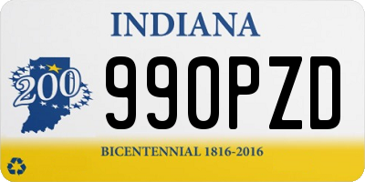 IN license plate 990PZD