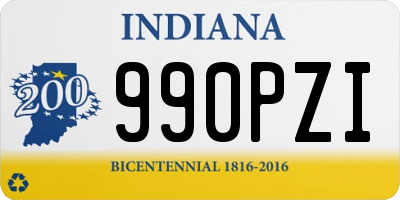 IN license plate 990PZI