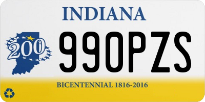 IN license plate 990PZS