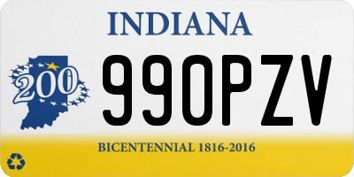 IN license plate 990PZV