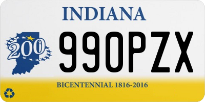 IN license plate 990PZX