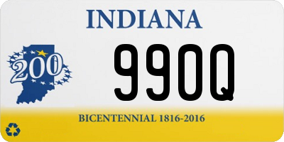 IN license plate 990Q