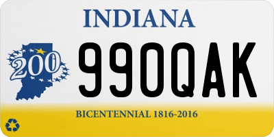 IN license plate 990QAK