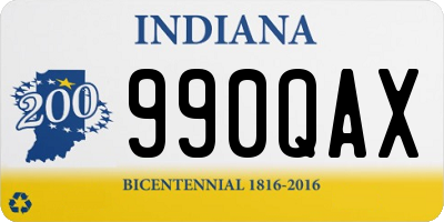 IN license plate 990QAX