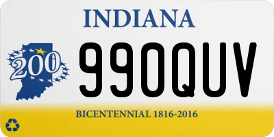 IN license plate 990QUV