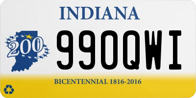 IN license plate 990QWI