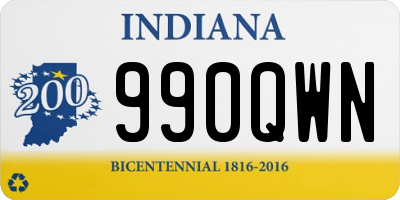 IN license plate 990QWN