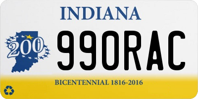 IN license plate 990RAC