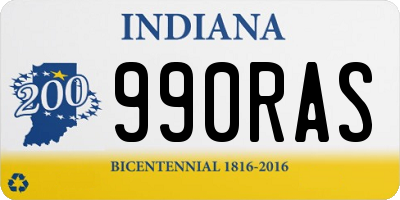 IN license plate 990RAS