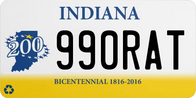 IN license plate 990RAT