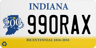 IN license plate 990RAX