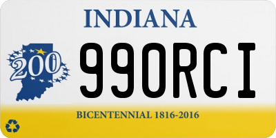 IN license plate 990RCI