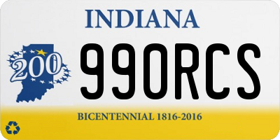 IN license plate 990RCS