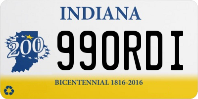 IN license plate 990RDI