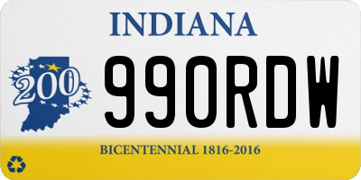 IN license plate 990RDW