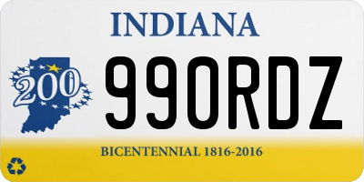 IN license plate 990RDZ