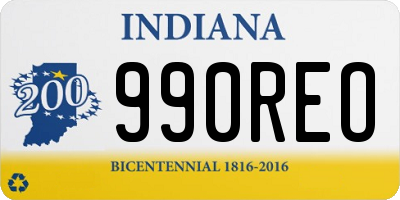 IN license plate 990REO