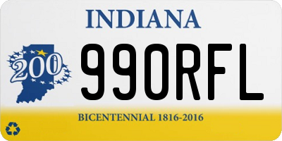 IN license plate 990RFL